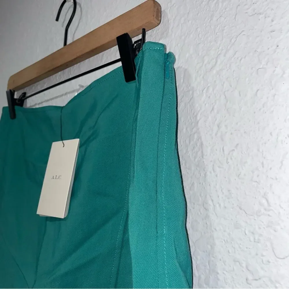 A.L.C Womens Rylee Jade Crepe Faux Wrap Notched Hem Mini Skirt Size 6 NWT